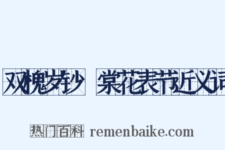 双槐岁钞·棠花表节近义词是什么意思的图片